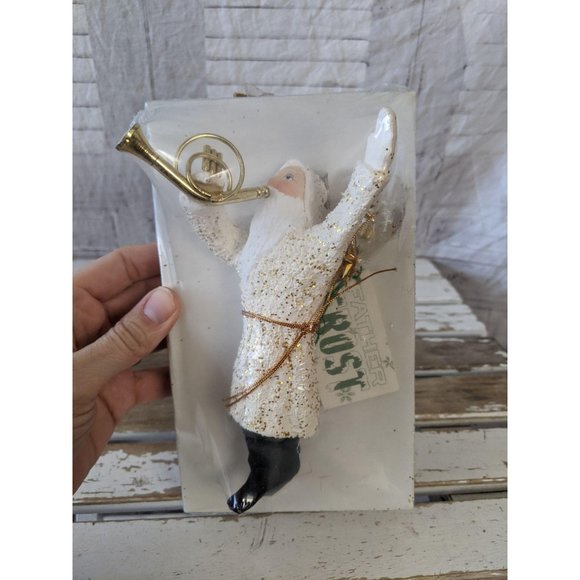 Dept 56 trumpet father frost Santa ornament Xmas h